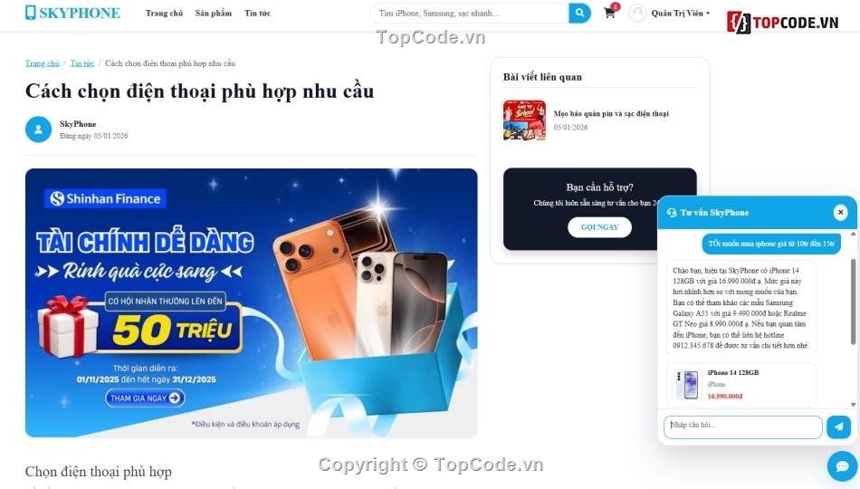 web bán điện thoại,website bán điện thoại,website điện thoại
